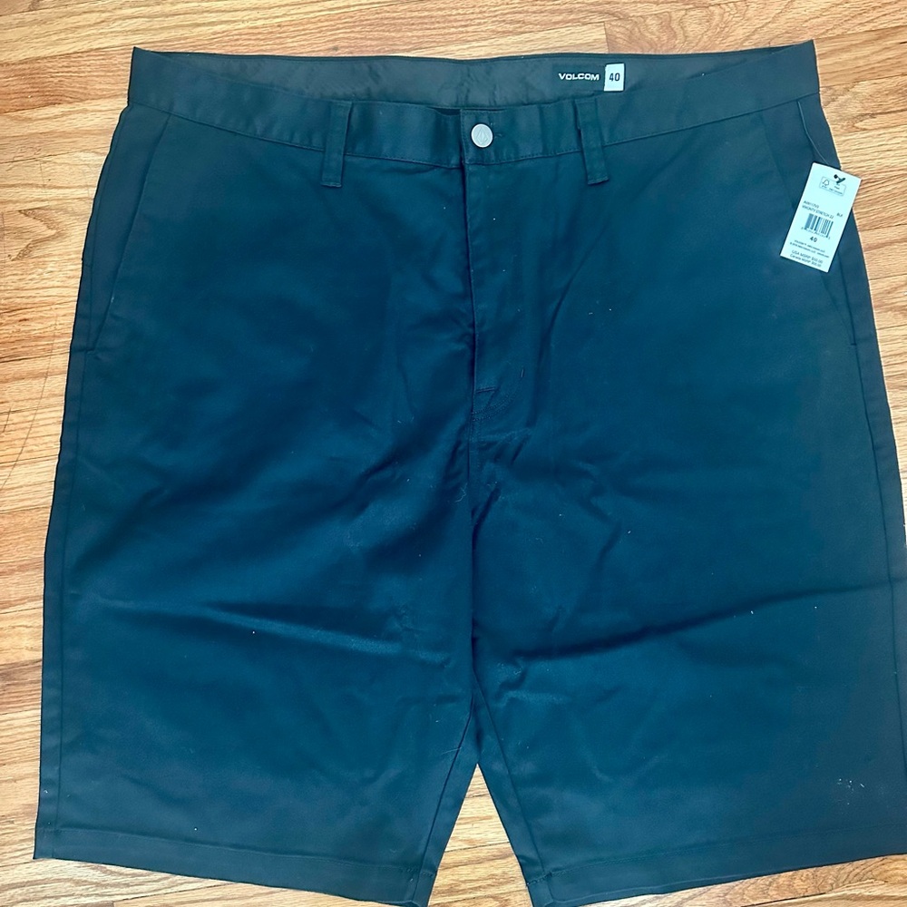 Volcom Men's Dark Navy Flat Front Shorts